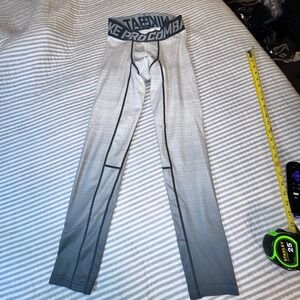 Nike Pro Combat Men Grey White Gradient Hyperwarm Thermal 677639-017 M